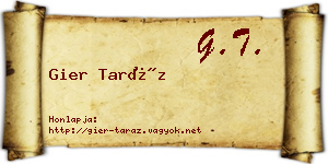 Gier Taráz névjegykártya